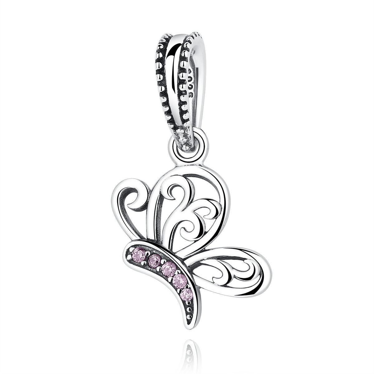 Sterling Silver Butterfly Hypoallergenic Dangle Charm