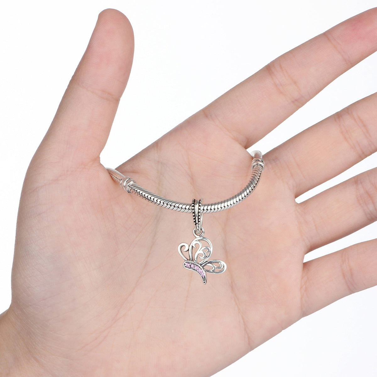 Sterling Silver Butterfly Hypoallergenic Dangle Charm