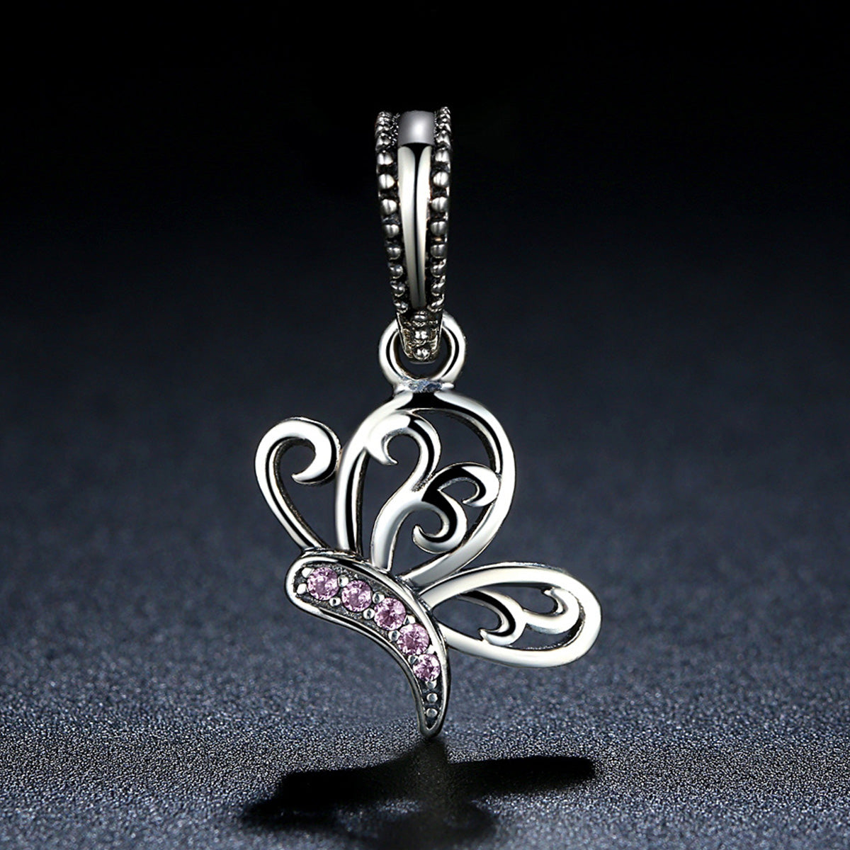 Sterling Silver Butterfly Hypoallergenic Dangle Charm