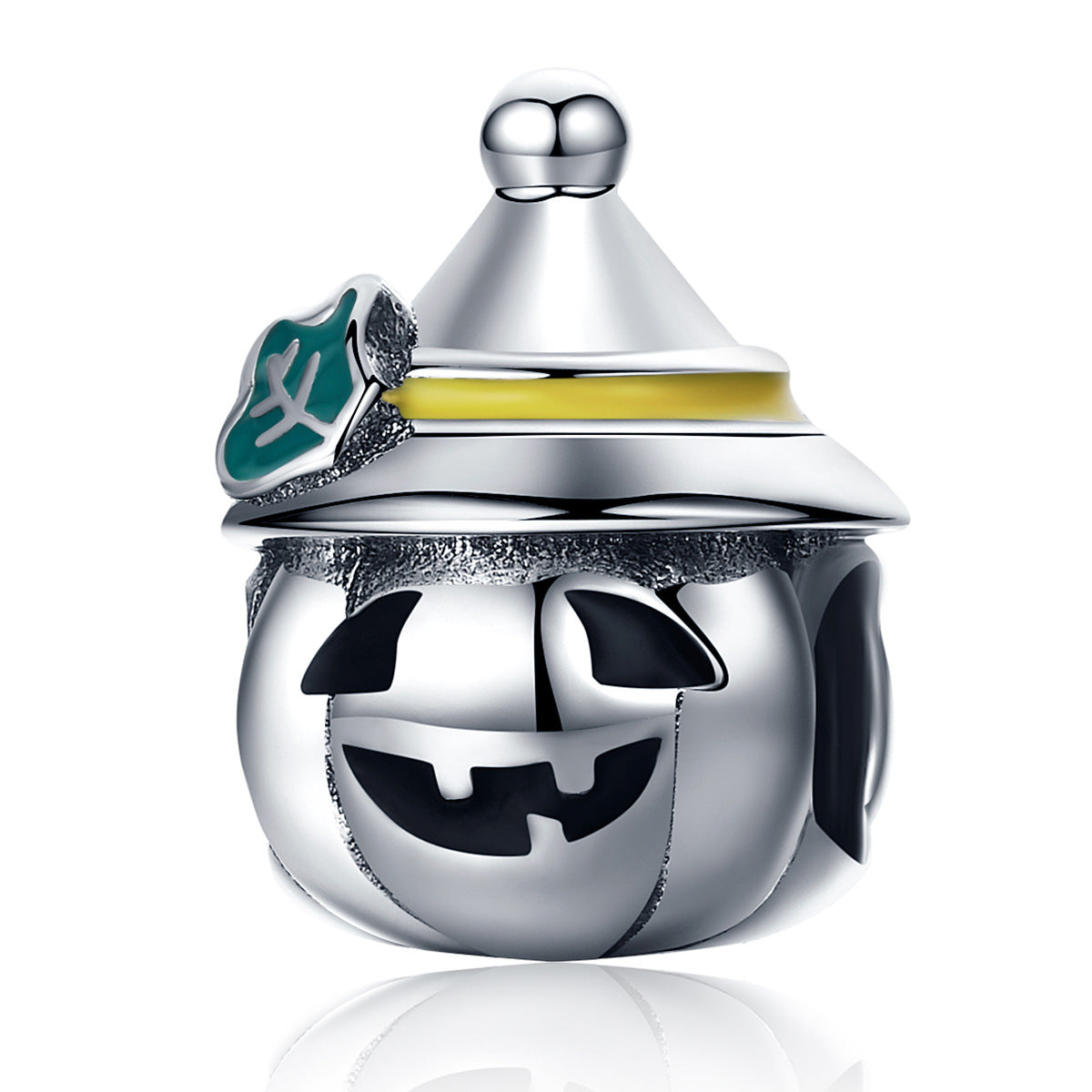 Sterling Silver Halloween Pumpkin Hypoallergenic Bead Charm