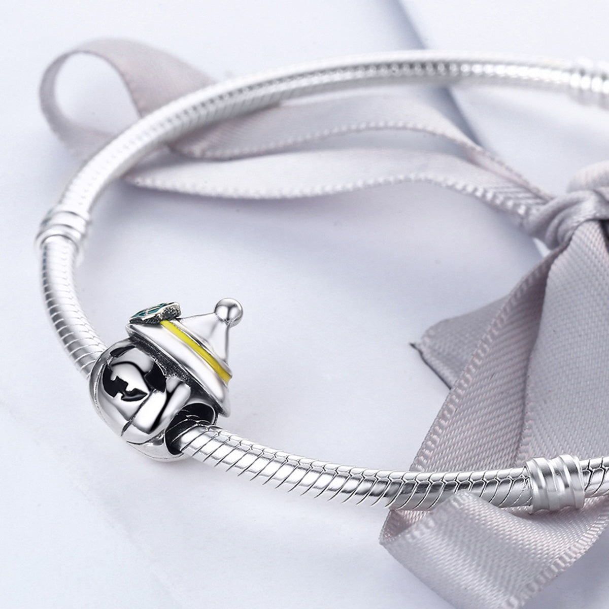 Sterling Silver Halloween Pumpkin Hypoallergenic Bead Charm