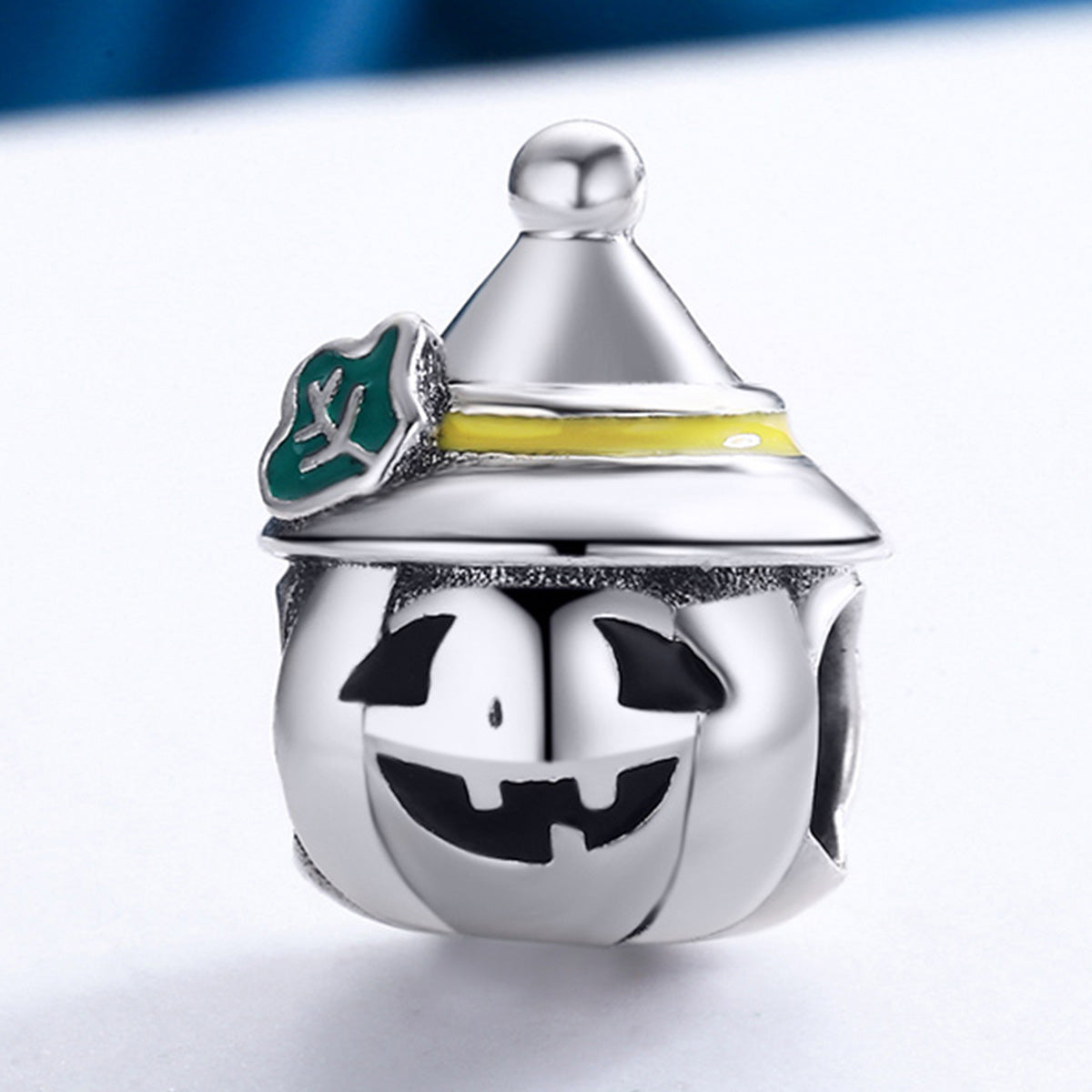 Sterling Silver Halloween Pumpkin Hypoallergenic Bead Charm