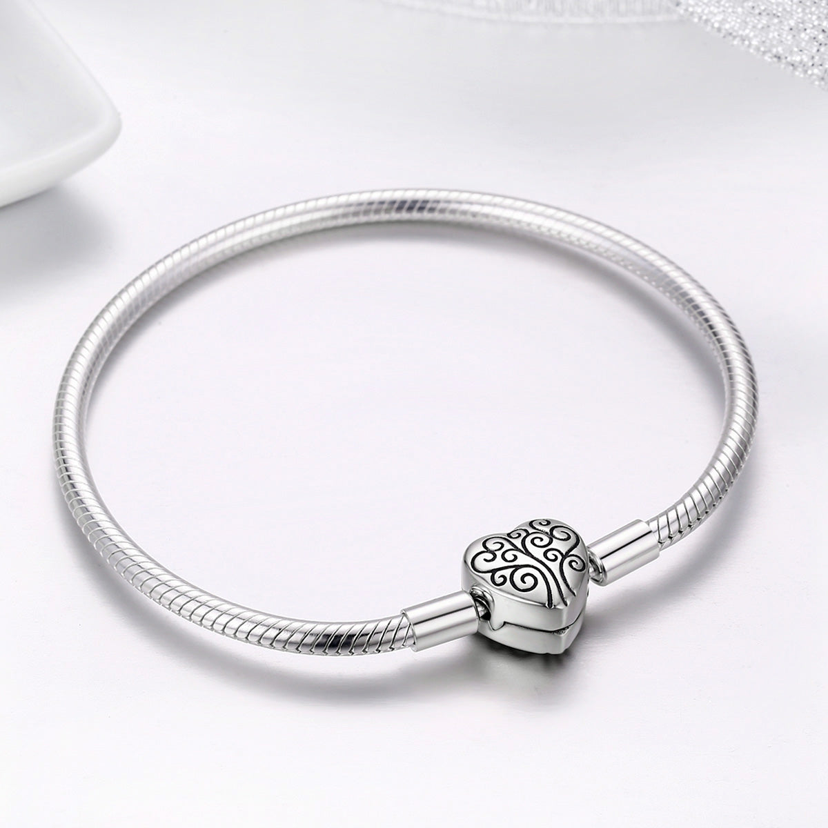 Sterling Silver Tree Of Life Heart Charm Hypoallergenic Bracelet