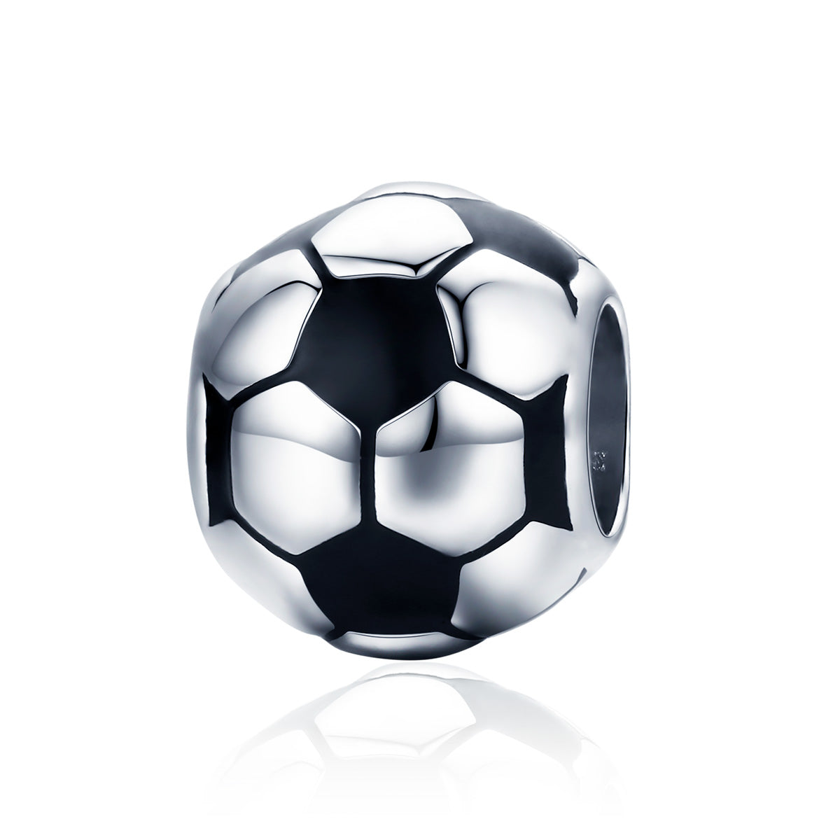 Sterling Silver Soccer Hypoallergenic Bead Charm