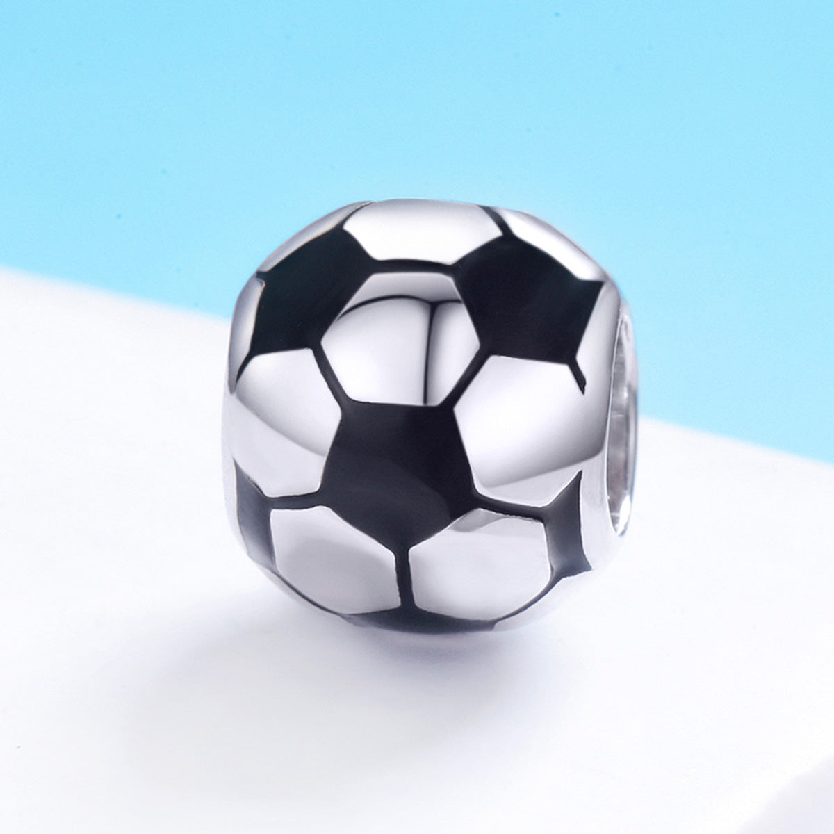 Sterling Silver Soccer Hypoallergenic Bead Charm