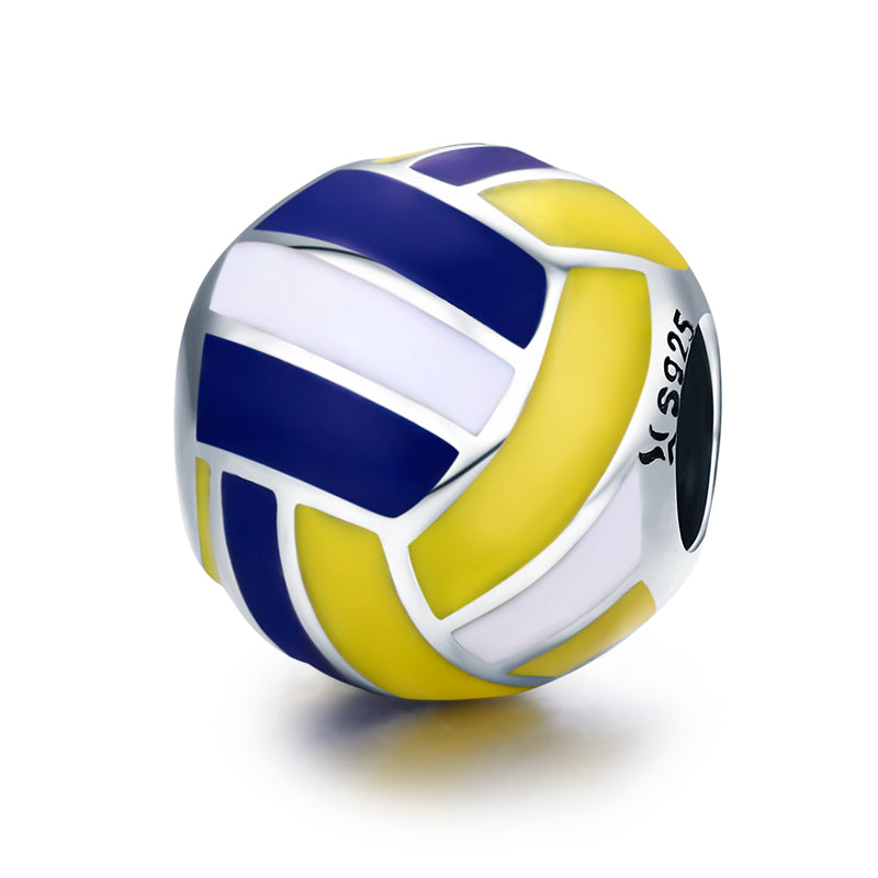 Sterling Silver Volleyball Hypoallergenic Bead Charm