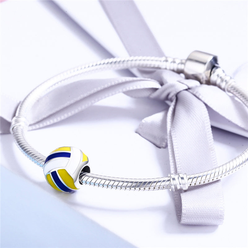 Sterling Silver Volleyball Hypoallergenic Bead Charm