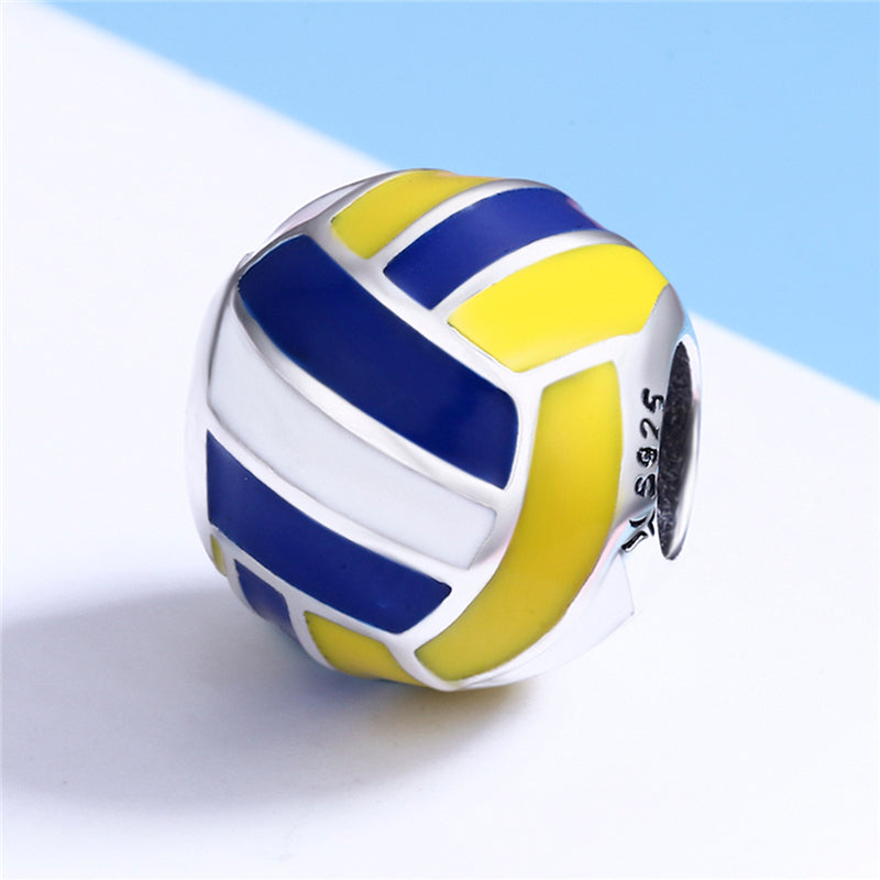 Sterling Silver Volleyball Hypoallergenic Bead Charm