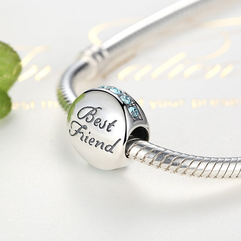 Sterling Silver Best Friend Hypoallergenic Bead Charm
