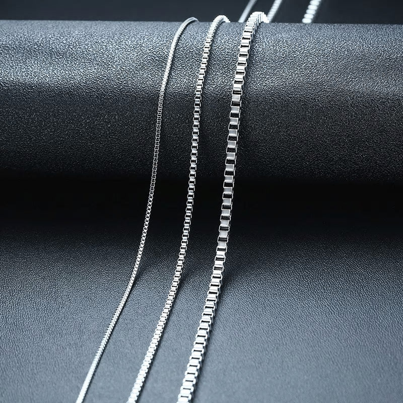 Stainless Steel Box Chain Necklace - Various