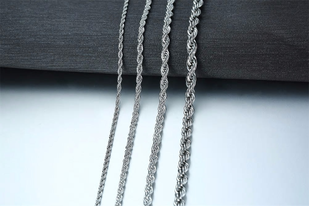 Stainless Steel Rope Chain Necklace - Various