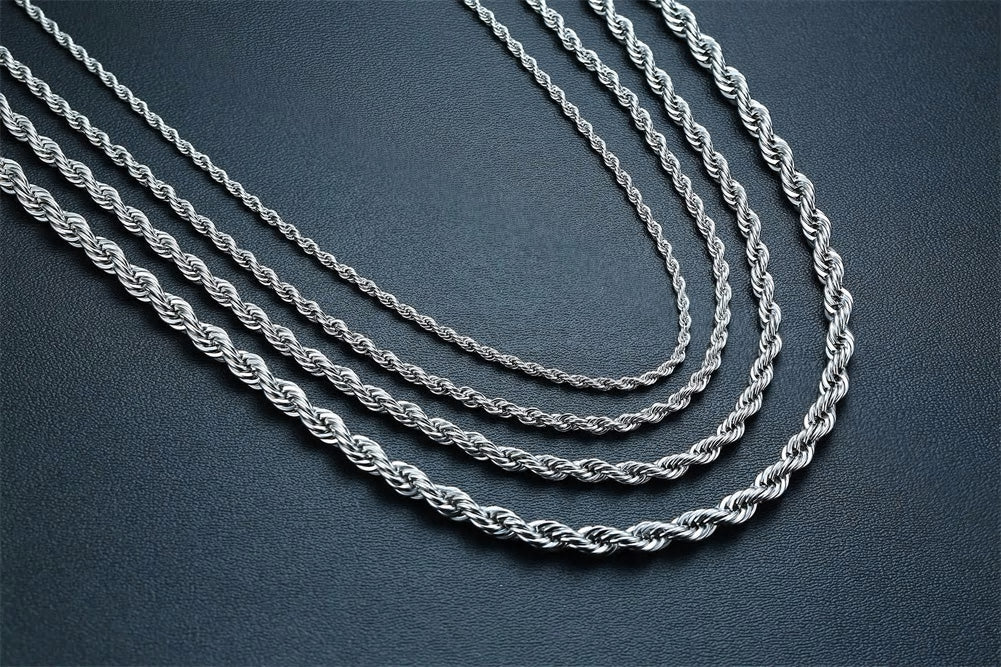 Stainless Steel Rope Chain Necklace - Various