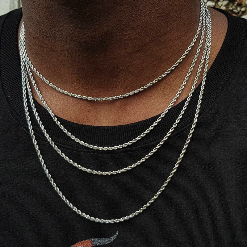 Stainless Steel Rope Chain Necklace - Various