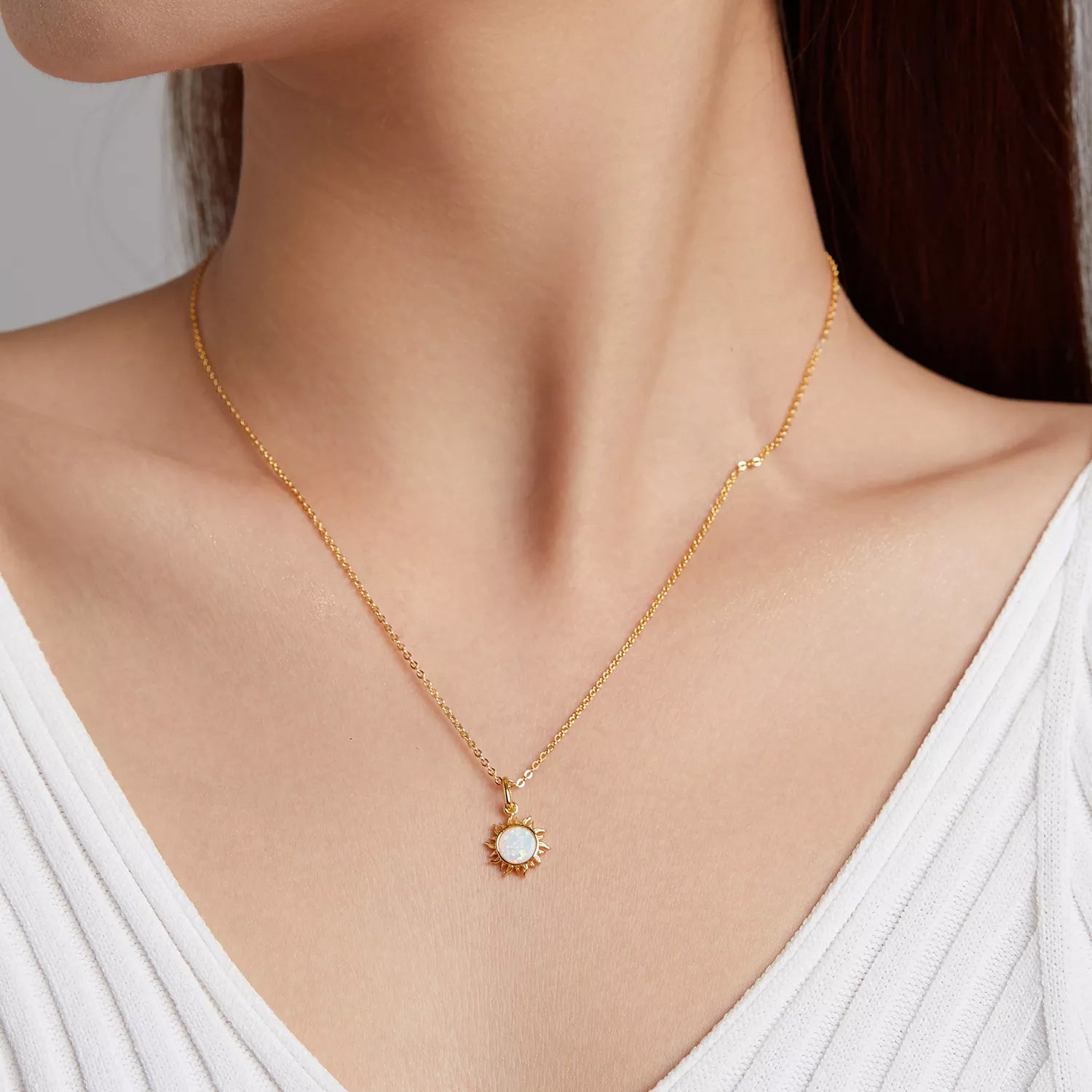 Sterling Silver Sun Hypoallergenic Necklace