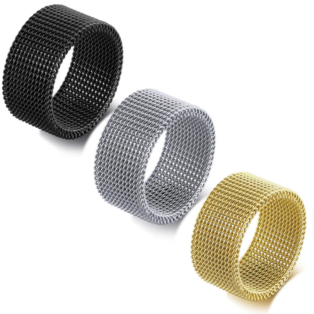 Stainless Steel Mesh Band Ring
