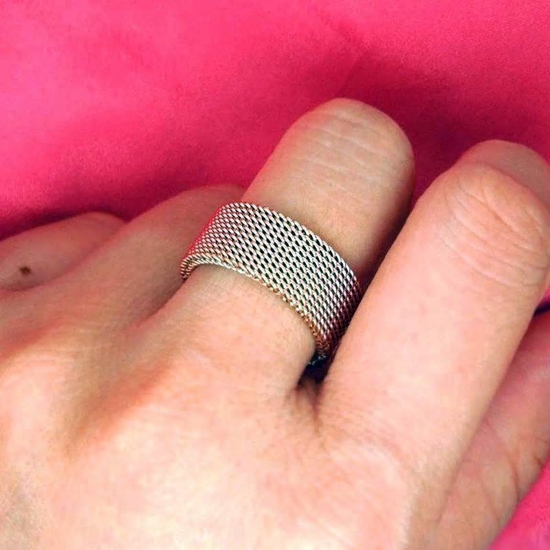 Stainless Steel Mesh Band Ring