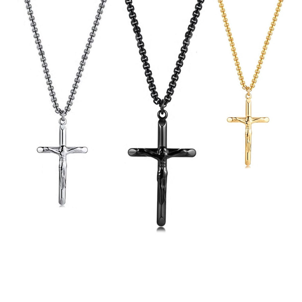 Stainless Steel Jesus Crucifix Necklace