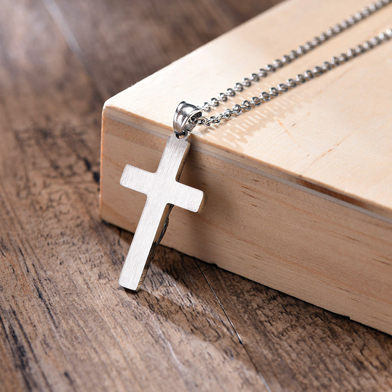 Stainless Steel Jesus Triple Crucifix Necklace
