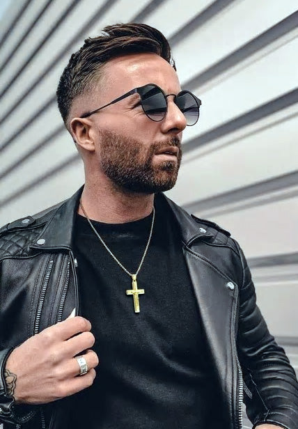 Stainless Steel Jesus Triple Crucifix Necklace