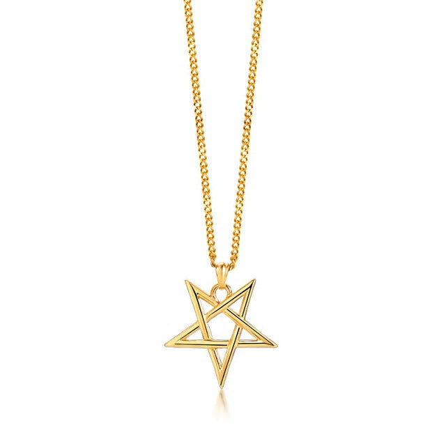 Stainless Steel Simple Pentagram Necklace