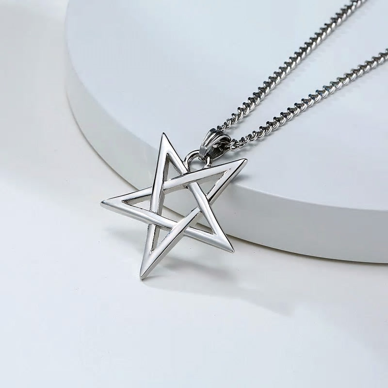 Stainless Steel Simple Pentagram Necklace