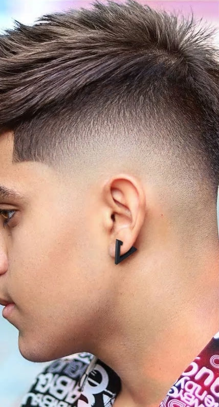 Stainless Steel Triangular Huggie Earrings