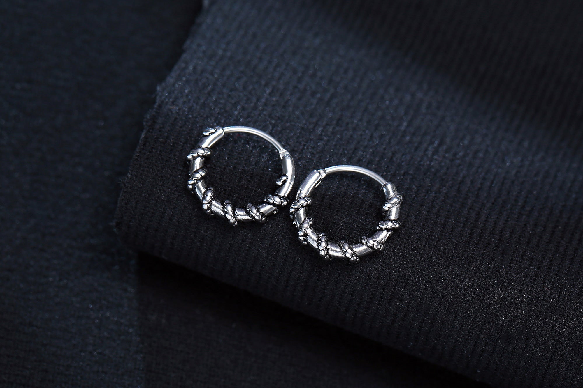 Stainless Steel Intertwined Rope Huggie Earrings