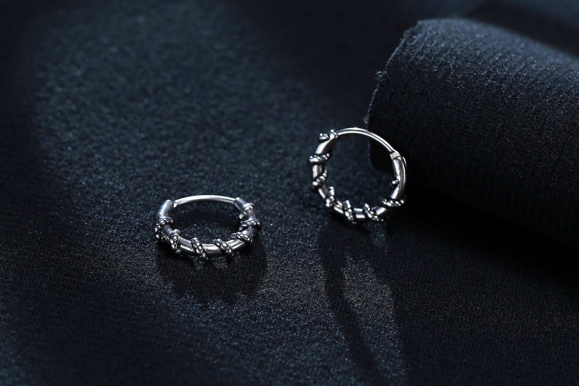 Stainless Steel Intertwined Rope Huggie Earrings