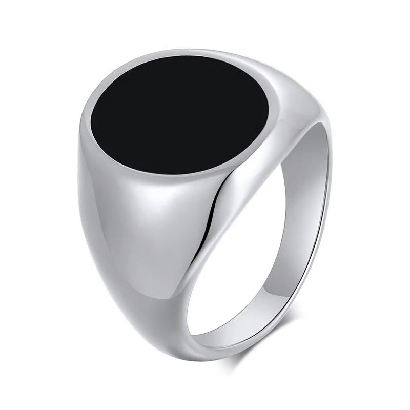 Stainless Steel Medieval Oval Signet Ring