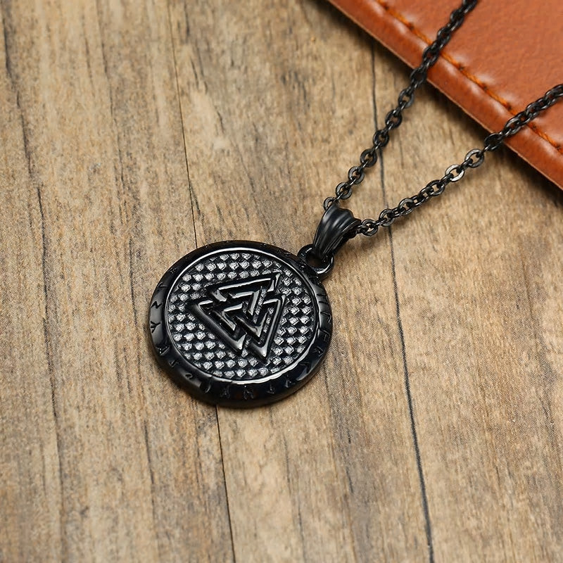 Stainless Steel Viking Runes Necklace