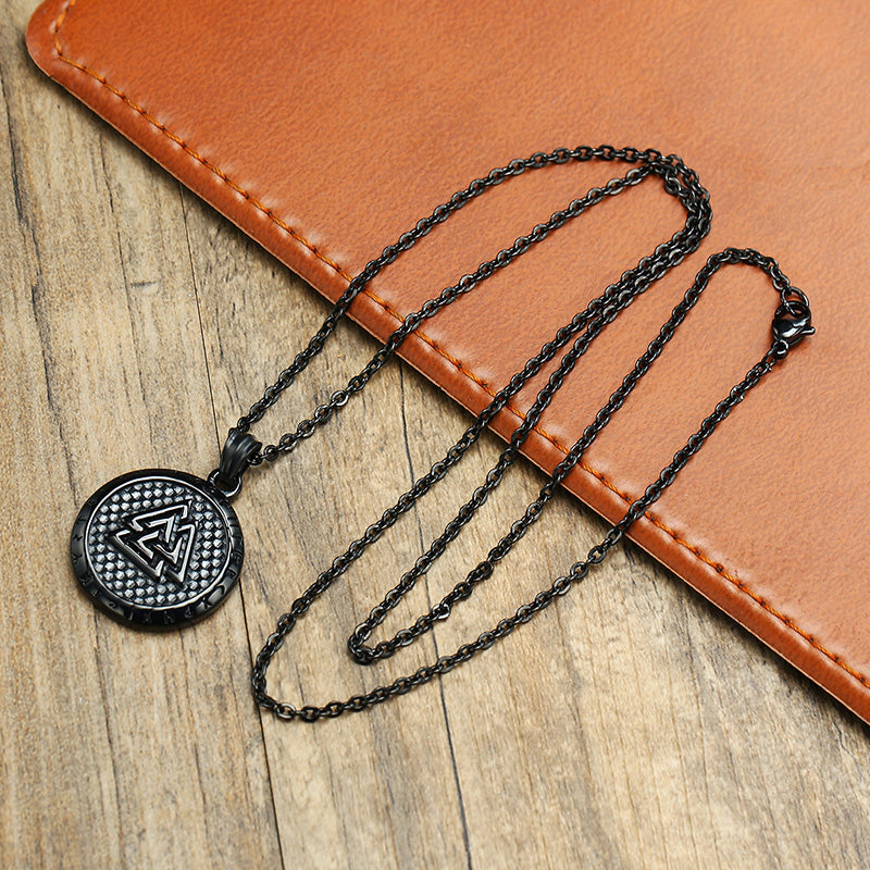 Stainless Steel Viking Runes Necklace