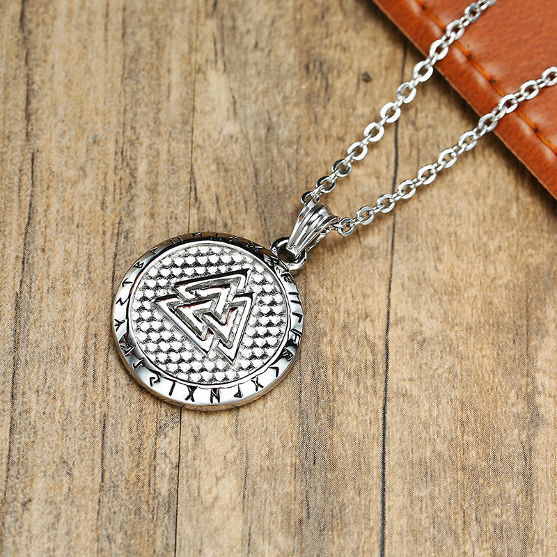 Stainless Steel Viking Runes Necklace
