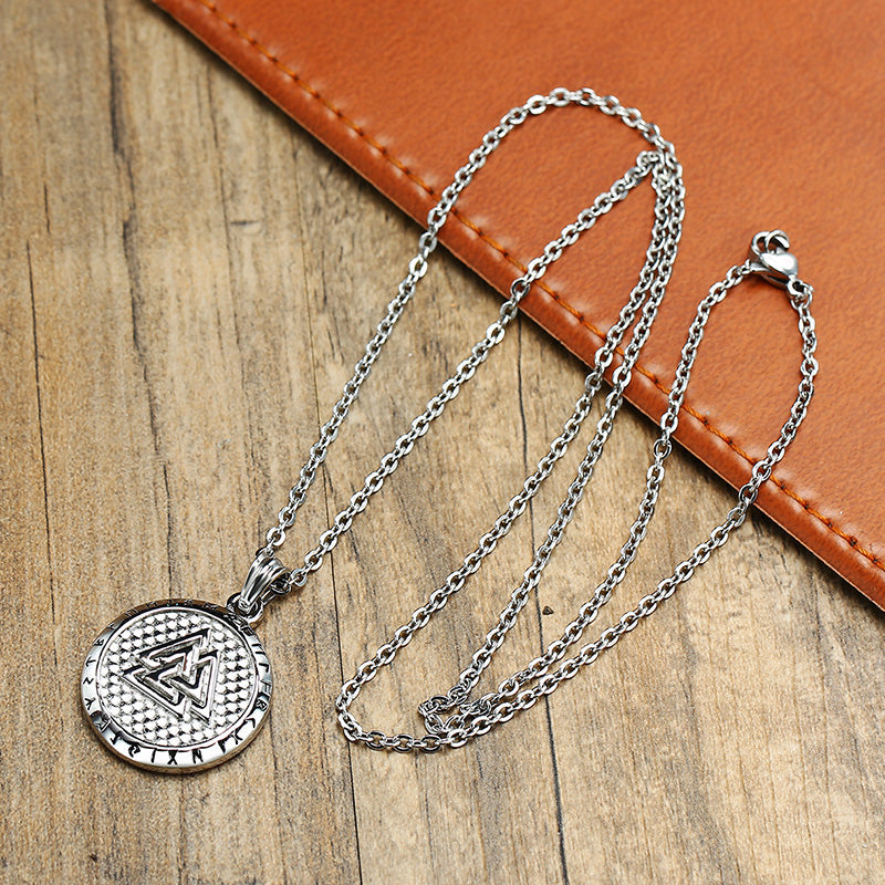 Stainless Steel Viking Runes Necklace