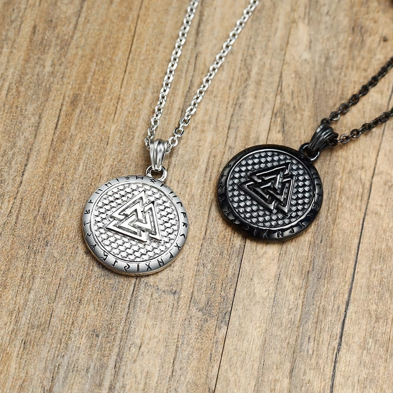 Stainless Steel Viking Runes Necklace
