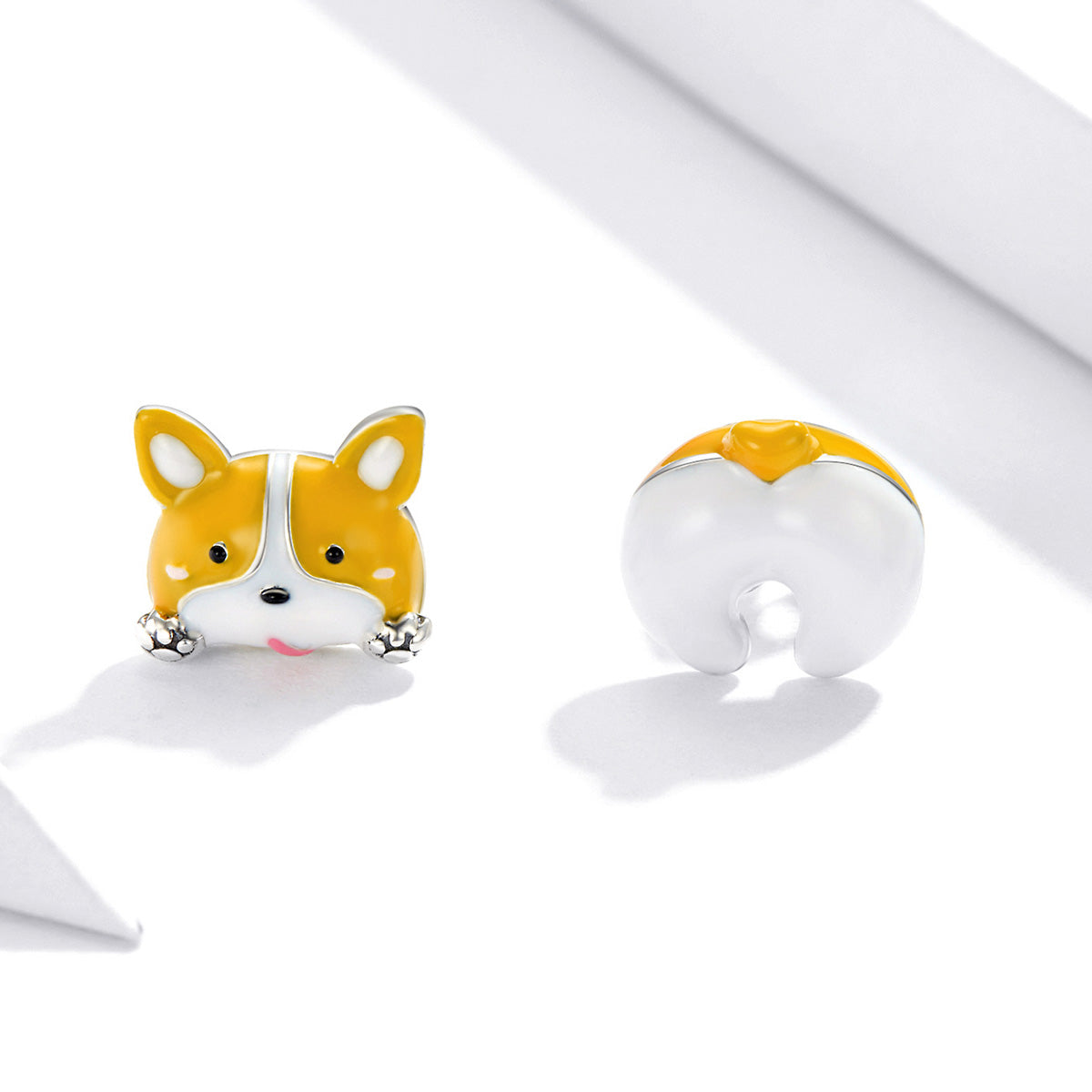 Sterling Silver Corgi Dog Stud Hypoallergenic Earrings