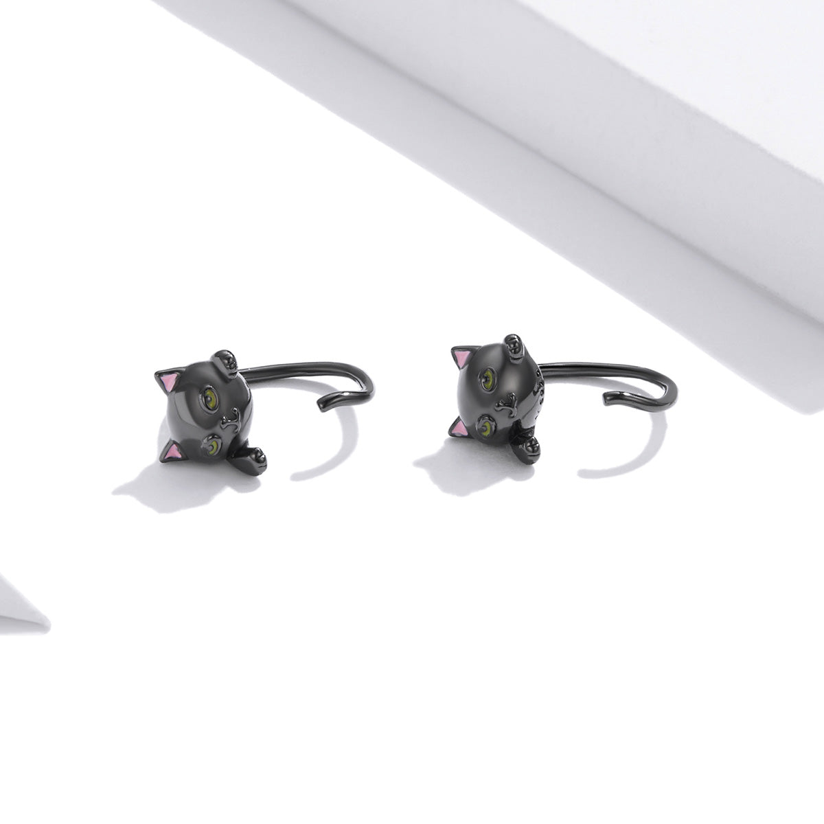 Sterling Silver Cute Cat Wrap Hypoallergenic Earrings