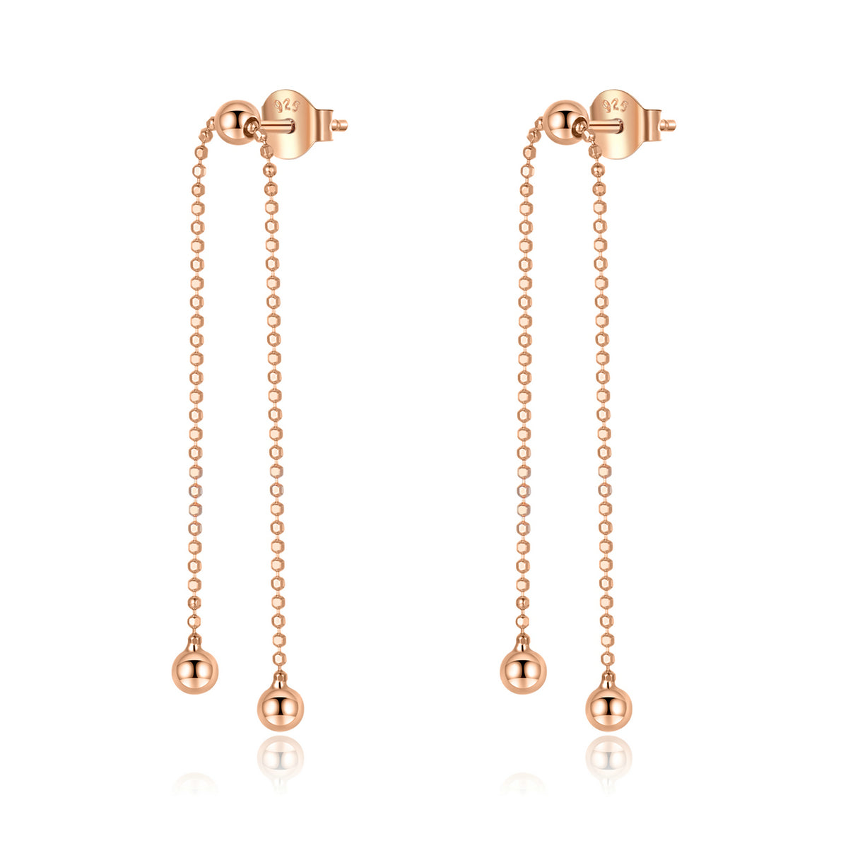 Sterling Silver Triple Ball Beaded Adjustable Stud Hypoallergenic Earrings
