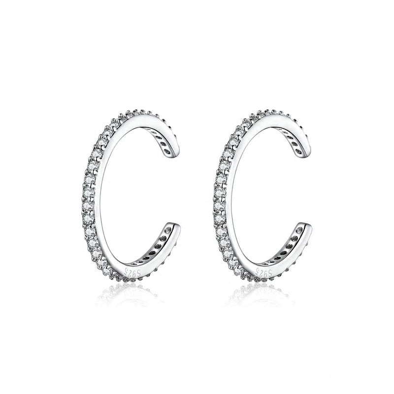 Sterling Silver Cubic Zirconia Hypoallergenic Ear Cuff (Pair)