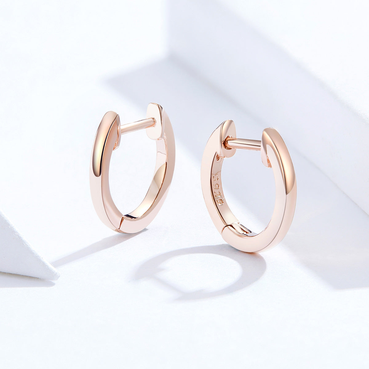 Sterling Silver Simple Round Huggie Hypoallergenic Earrings