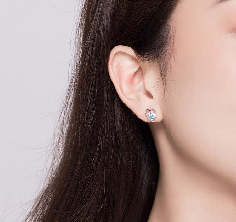 Sterling Silver Pet Lover Stud Hypoallergenic Earrings