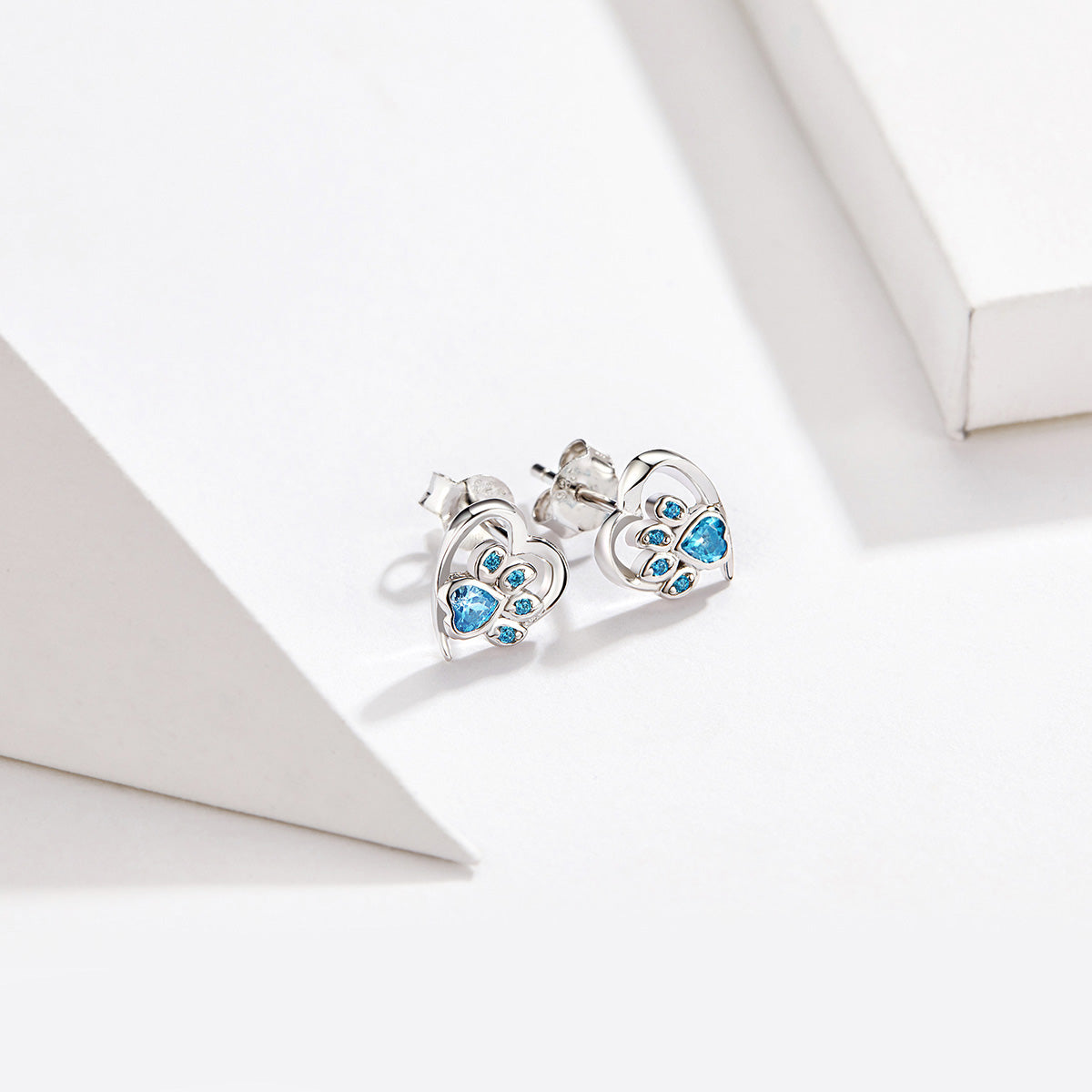 Sterling Silver Pet Lover Stud Hypoallergenic Earrings