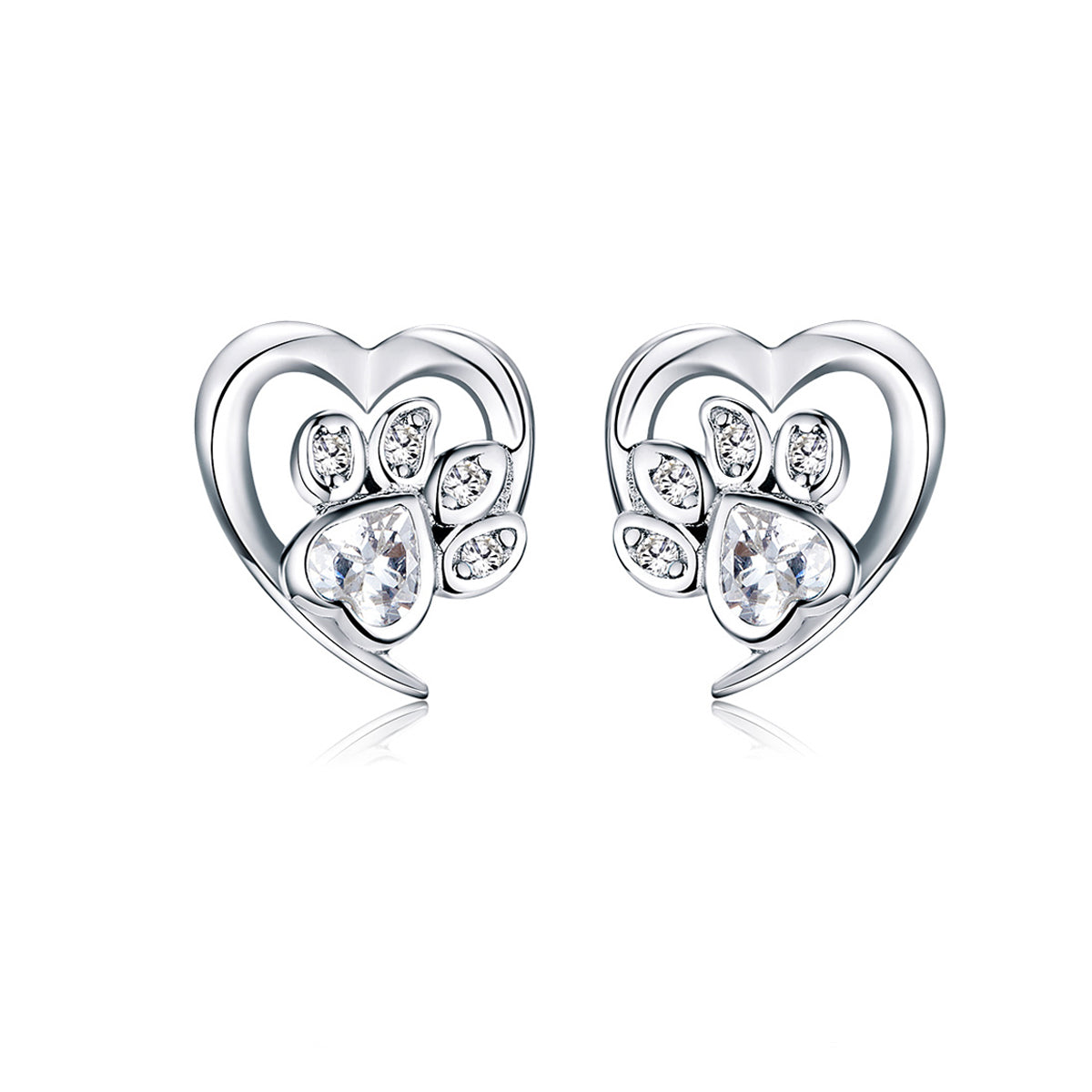 Sterling Silver Pet Lover Stud Hypoallergenic Earrings