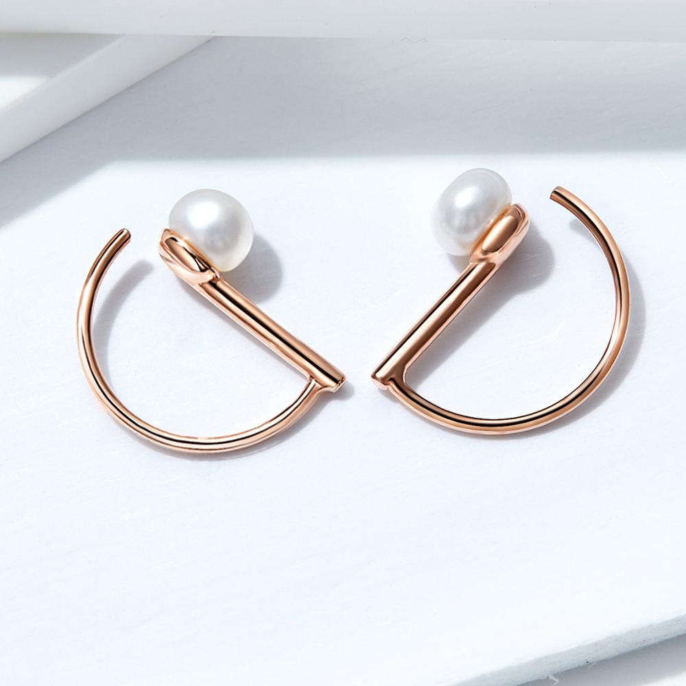 Sterling Silver Pillar & Pearl Hook Hypoallergenic Earrings