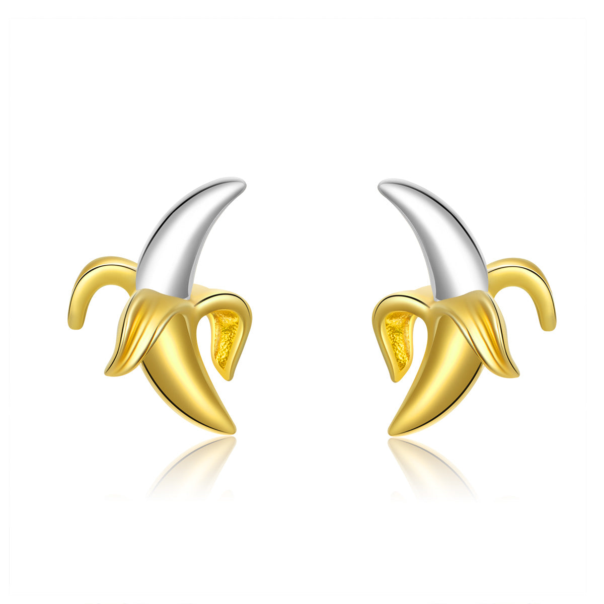 Sterling Silver Banana Stud Hypoallergenic Earrings