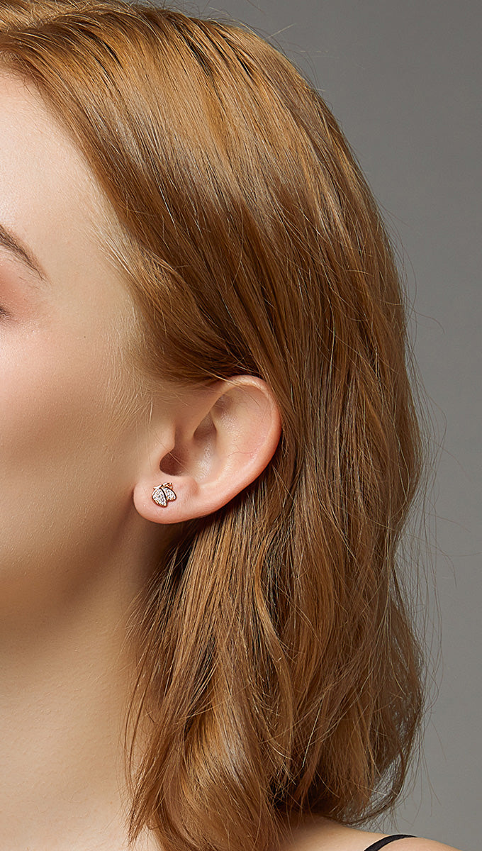 Sterling Silver Cute Butterfly Stud Hypoallergenic Earrings
