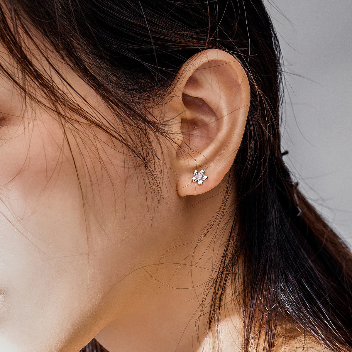Sterling Silver Little Flower Stud Hypoallergenic Earrings