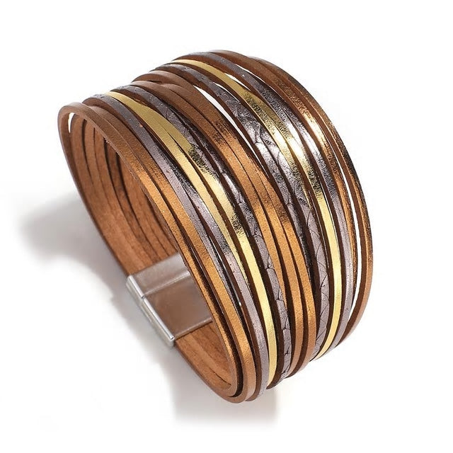 Multi-colour Leather Multilayer Bracelet - Various