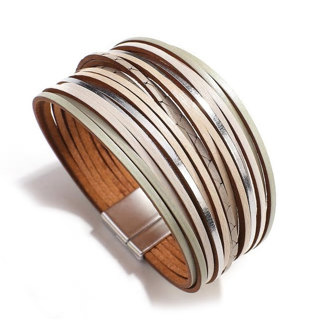 Multi-colour Leather Multilayer Bracelet - Various