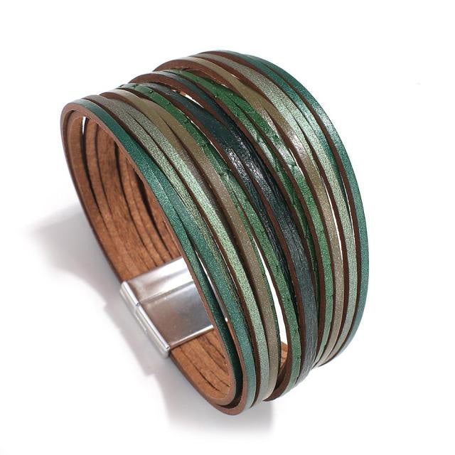 Multi-colour Leather Multilayer Bracelet - Various