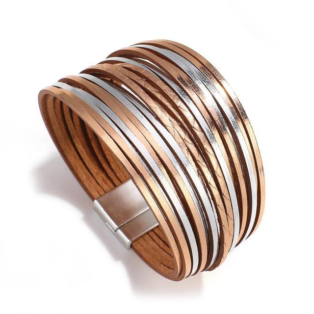 Multi-colour Leather Multilayer Bracelet - Various